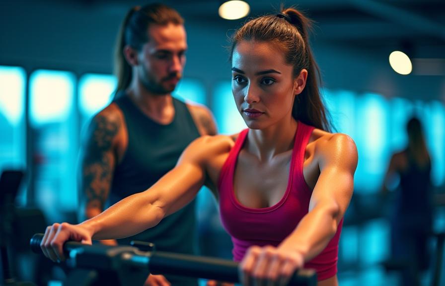 Intense cardio workout session with trainer at Pacific Surge