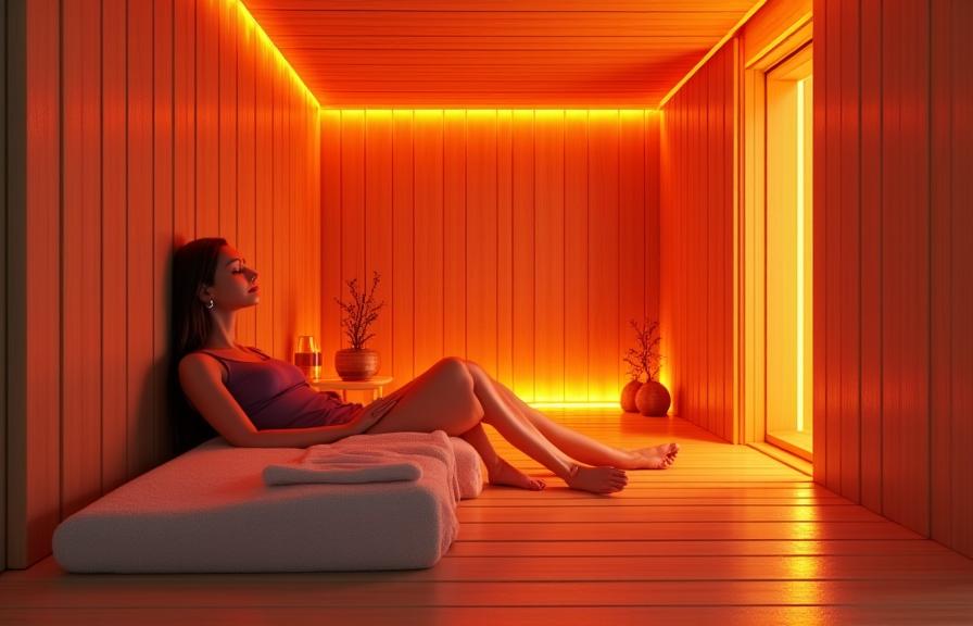 Modern infrared sauna therapy room at Pacific Surge Vancouver